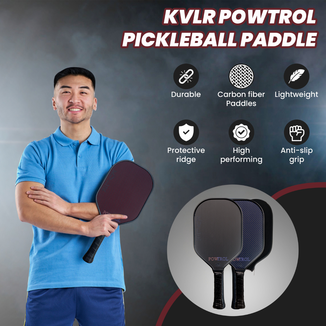 KVLR POWTROL Pickleball | Carbon Fiber and Aramid Fiber in One Paddle for Advanced Power & Control