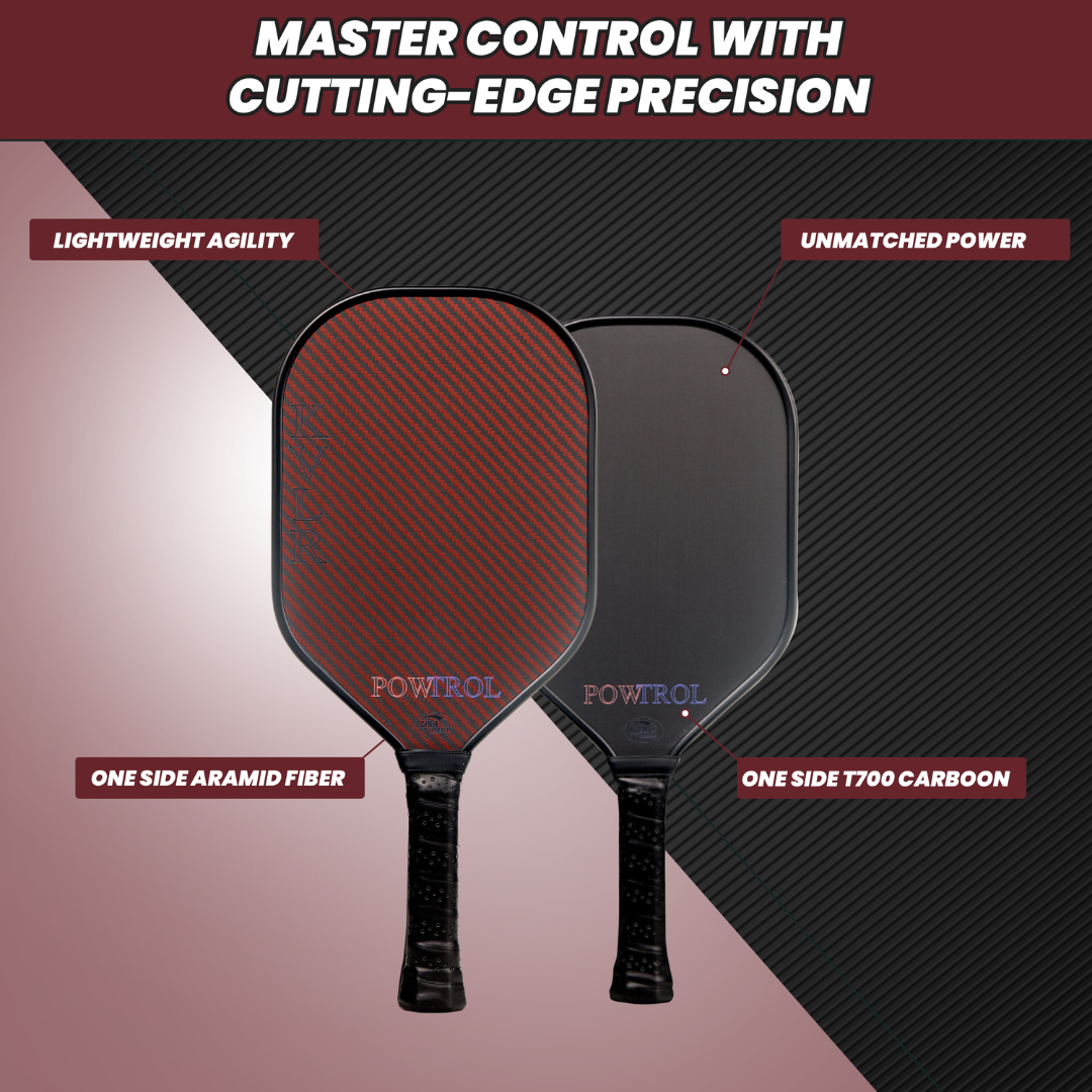 KVLR POWTROL Pickleball | Carbon Fiber and Aramid Fiber in One Paddle for Advanced Power & Control